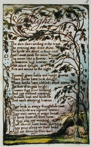 Nacht, illustratie uit Songs of Innocence and of Experience (Bentley Copy L) pl.18 (Bentley 20) door William Blake